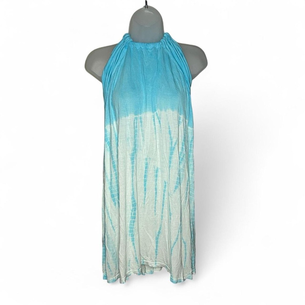 Blue and White Halter Dress